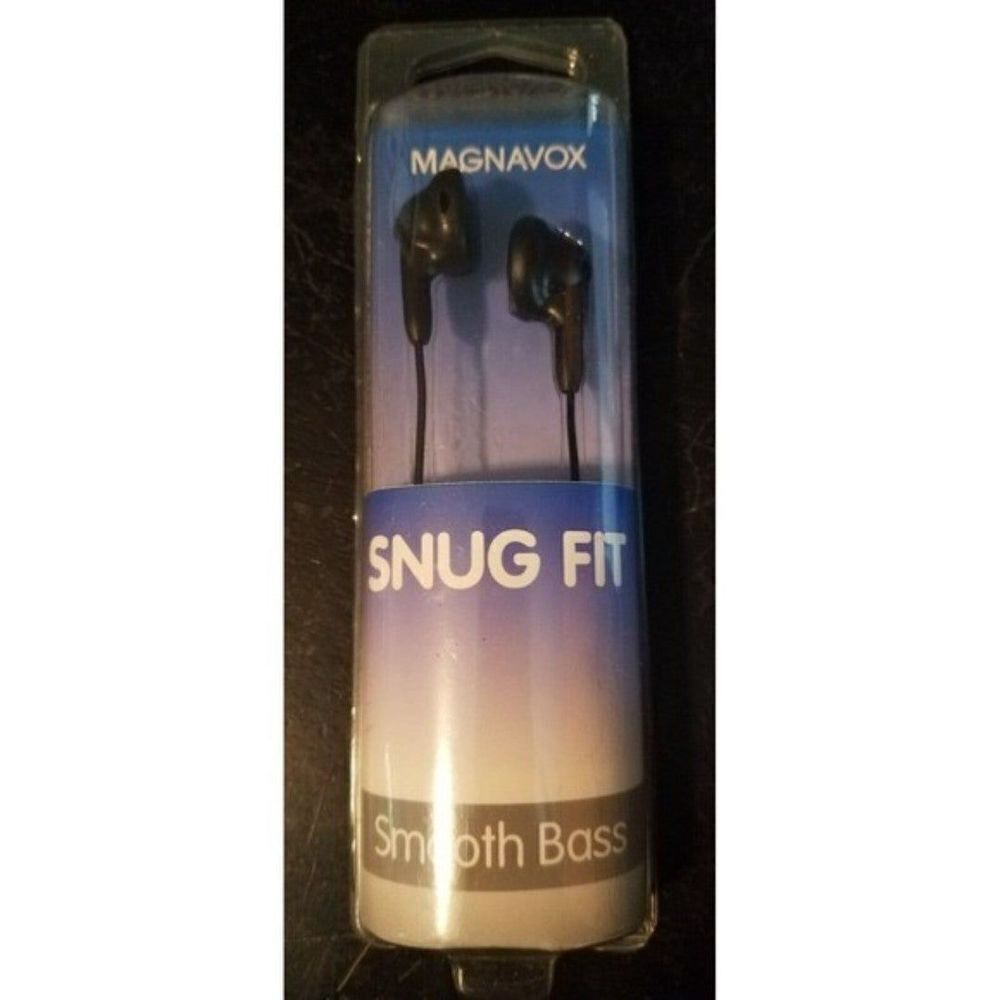 Smooth Bass Black MHP4820-BK Magnavox Stereo In-Ear Silicon Cushion Earbuds